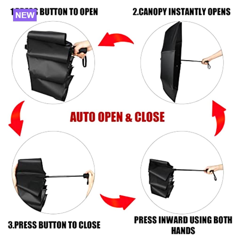 6 Pack Automatic Open Windproof Compact Umbrella … - image 5